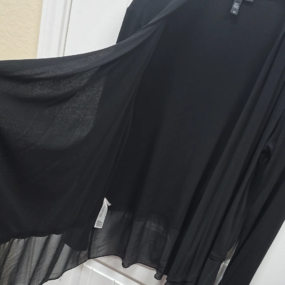 Eileen Fisher Black Open Front Cardigan - Picture 5 of 8